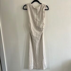 H&M Cream Asymmetrical Ruched Cocktail Dress
